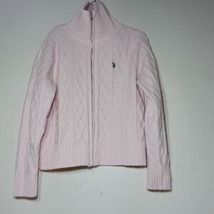 U.S. Polo Assn. Pink Zip-Up Sweater